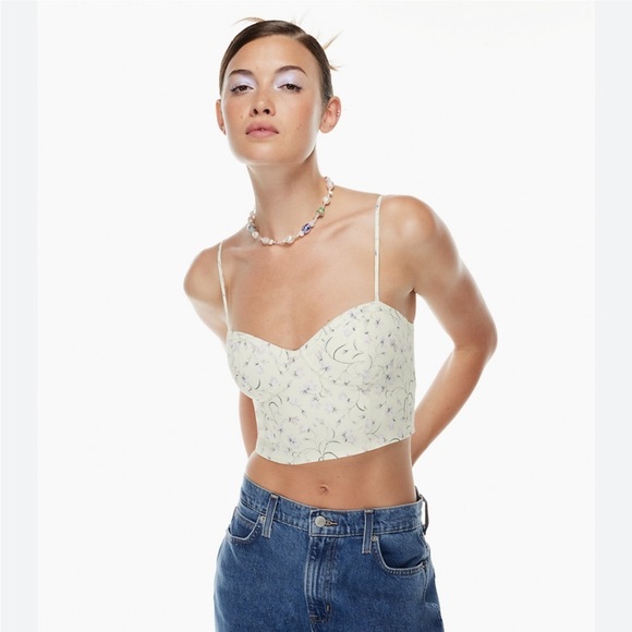 Aritzia Tops - Aritzia Sunday Best Bonnie Bustier Floral Print Cropped  Ruched